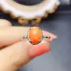 Venta al por mayor de fábrica Popular Anillo de Ópalo de Fuego Natural Plata S925 Incrustado Piedra Principal 7*9 Venta Caliente Europeo y Americano Envío Directo