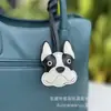 Nuevo Colgante de Bolso de Bulldog Francés, Llavero Sencillo y Lindo para Coche de Perro, Colgante Pequeño de Cuero de PU para Perro