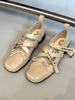 Zapatos Mary Jane con Punta de Cerdo para Mujer 2026 Primavera y Otoño Nuevos Zapatos de Ballet Retro de Punta Cuadrada Estilo Francés de Boca Baja Zapatos de Mujer con una Sola Correa