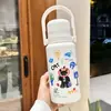 Copo Térmico para Meninas Alto Valor Estudante Grande Capacidade Copo de Isolamento Frio Garrafa de Água Portátil Canudo Duplo para Bebida Copo de Água Infantil