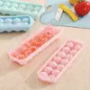 Forma de Gelo Redonda com 14 Compartimentos e Tampa, Bandeja de Gelo Plástica de Camada Dupla, Forma de Gelo Redonda em Formato de Coração, Caixa de Gelo, Máquina de Gelo, Bandeja de Gelo de Silicone