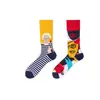 Calcetines de Moda Originales Asimétricos Estilo AB para Mujer Calcetines de Algodón de Verano Zhejiang Arte de Dibujos Animados Personalizado Calcetines de Algodón de Tubo Medio para Hombres y Mujeres
