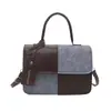 Bolso Cruzado Casual para Hombro, Bolso Nuevo de Diseño Texturizado y Moderno 2025, Bolso Cuadrado Pequeño de Empalme de Contraste de Color de Nicho