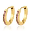Aretes Pequeños de Diamante Dorado Moda para Mujer Versátil Fila de Diamantes Ear Cuff Chapado en Oro de 18K Pendiente Acero Inoxidable Cierre de Oreja Venta al por Mayor