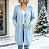 Nuevo cárdigan largo de punto con botones para Navidad, suéter abrigo de moda estampado para otoño e invierno, personalizado, casual para mujer