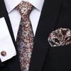 Spot de alta qualidade de poliéster gravata de seda dos homens flor de caju padrinho homem Casamento gravata bolso conjunto Jacquard