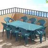 Mesa y Silla de Plástico para Patio Exterior Combinación Mesa para Puesto de Comida Mercado Nocturno Silla con Respaldo Barbacoa Impermeable Protector Solar Playa Exportación