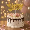 Decoração de Bolo Transfronteiriça Pó Dourado Inserção de Cartão Borboleta Festa de Aniversário Ornamentos de Sobremesa Inserção de Camada Dupla Conjunto de 13 Peças