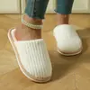 Pantuflas de felpa para mujer Amazon, pantuflas de algodón gruesas antideslizantes de invierno, producto popular de comercio electrónico transfronterizo