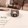 Anillo de Estrella de Cinco Puntas Europeo y Americano Personalizado Retro Acero de Titanio Anillo Abierto Sencillos Accesorios de Acero Inoxidable para Hombre SA947