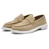 Zapatos Loafer Planos de Tacón Bajo con Punta Redonda, Estilo Nuevo Primavera y Otoño 2026 para Hombre, Casual sin Cordones, Moda de Comercio Exterior para Hombre AH06