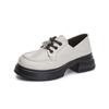 Mocasines de Cuero Genuino Nuevos para Mujer 2026 Primavera Nuevo Estilo Tacón Grueso Estilo Británico Zapatos de Cuero Pequeños Zapatos de Moda Versátiles Casuales