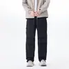Pantalones de trabajo retro americanos para hombre, nuevos pantalones deportivos casuales de pierna ancha recta, estilo montaña para exteriores de otoño, con bolsillos y cremallera