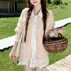 Cárdigan de punto hueco con botones y cuello redondo de estilo casual para mujer, nuevo abrigo suéter de otoño e invierno 2026, top casual versátil