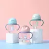 Nueva Taza con Popote Anti-Atragantamiento para Niños, Linda Taza de Dibujos Animados con Boquilla para Morder, Taza Portátil con Asa para Niños y Niñas