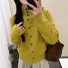 Estilo Coreano Otoño e Invierno Nuevo Estilo Cuello Alto Holgado Estilo Perezoso Aspecto Adelgazante Chaqueta Cardigan Tejida Femenino Color Sólido Versátil Suéter