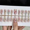 Pegatinas de Uñas Coloridas Galvanizadas Estilo Transmisión en Vivo de 30 Piezas, Removibles, Uñas Portátiles de Alta Gama, Puntas de Uñas Largas al por Mayor, Producto Terminado