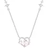 Collar Sincronización Latido Cardíaco 1.0m para Mujer, Nuevo Modelo Popular, Cadena para Clavícula de Lujo Ligero de Nicho, Cadena para Clavícula con Forma de Corazón