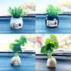 Adornos Decorativos para Coche de Frutas de la Suerte Macetas Pequeñas Creativas Maceta Flor de Loto Simulada Hoja de Loto Maceta Zen