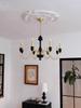 Lámpara de araña francesa antigua de estilo medio para sala de estar, americana, de cobre, para comedor, dormitorio, de madera maciza, vintage, para recibidor, casa de familia, lámparas de vela.