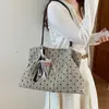 Bolso tote de hombro de gran capacidad para mujer, patrón de lunares retro de moda transfronterizo, nuevo de otoño 2026, alta gama