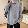 Estilo "old money", camisa de manga larga con aspecto de lino para hombre, colección de otoño, limpia y bien ajustada, con una caída relajada y fluida, adecuada como camisa o prenda exterior