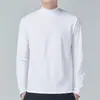 Outono e Inverno gola alta estilo coreano algodão masculino gola média moderno top masculino manga longa camiseta básica T-shirt preto puro