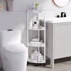 Estante de Almacenamiento para Cocina Estante de Almacenamiento para Baño Estante de Esquina De Pie Esquina de Inodoro Almacenamiento para Tocador Baño de Múltiples Niveles