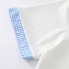 Camisa Polo de Manga Corta con Parches a Cuadros Verano Casual para Hombre Marca de Tendencia Europea y Americana Holgada con Botones Cuello Campana Camiseta Top