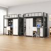 Cama Alta com Mesa Integrada, Cama para Dormitório de Estudante Universitário, Cama Suspensa para Dormitório Escolar, Cama para Apartamento de Um Andar