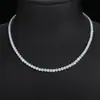 Collar de Plata de Ley S925 con Diamante Completo de Moissanita Incrustado con Cadena de Clavícula de Moissanita Venta al por Mayor