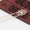 Accesorios para joyería DIY de oro que conservan el color, estilo antiguo, horquillas, materiales de paso oscilante, horquillas rectas dobles, adornos para el pelo de paso Hanfu, horquillas, horquillas