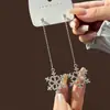 Pendientes Largos de Plata con Borlas de Diamantes Completos Super Brillantes, Populares en Línea, Hacen que el Rostro Parezca Más Delgado, Pendientes de Cadena Elegantes y Versátiles