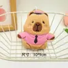 Nuevo Colgante de Encanto para Bolso de Muñeca Capibara de Peluche Bordado Lindo Colgante de Muñeca Capibara de Corbata