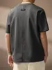 Camiseta Patchwork de Manga Curta Resistente Estilo Americano para Homens, Verão 2026 Simples Solta Gola Redonda Tendência Cor Sólida