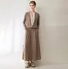 Falda plisada suave, adelgazante y versátil de 100% cachemir para mujer, falda midi holgada y elegante