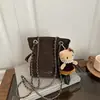 Bolsa Transversal Design de Nicho Bolsa de Ombro Fashion Versátil Corrente Cordão Bolsa Tote Bolsa de Ombro Chique Bolsa de Mão para o Dia a Dia
