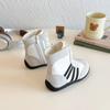 Tênis Branco Cano Alto da Moda 2025 Outono Novo Moda Coreana Estudante Casual Versátil Sapatos Esportivos para Crianças Mais Velhas