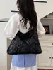 2026 Nuevo Modelo Bolso de Hombro Texturizado Casual Chic con Lentejuelas para Debajo del Brazo, Bolso Tote Cruzado Único Simple de Gran Capacidad