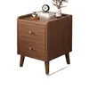 Mesita de noche ultraestrecha estilo madera natural, 20-40 cm de profundidad, para dormitorio, pequeño mueble de almacenamiento para al lado de la cama