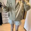 Chaqueta retro estilo Hong Kong para mujer, primavera y otoño, chaqueta de béisbol de trabajo con cuello alto bordado estilo americano, top casual holgado para hombre
