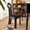 Cadeira de Jantar Vintage em Madeira Maciça Estilo Francês, Cadeira com Encosto de Designer Meio do Século, Cadeira para Toucador de Quarto Estilo Wabi-Sabi, Cadeira Chave