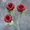 Flor Artificial 3 Cabeças Bicolor Peônia Koi Decoração de Casa Arranjo para Cena de Casamento Ornamento de Flor Artificial Transfronteiriço Atacado