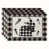 2025 Mantel Individual de Pascua de Venta Caliente Transfronterizo Tela Lino Estampado Huevo Conejo Mantel Vajilla Aislamiento Térmico