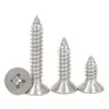 Tornillos Autorroscantes de Cabeza Avellanada de Acero Inoxidable 316 Estándar de Guangdong Yb846 Estándar de Rosca Gruesa Tornillos Autorroscantes Pequeños M2~M6