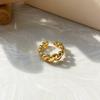 Anillo de Latón con Baño de Oro Real Estilo ins Anillo para Dedo Índice para Hombres y Mujeres Anillo de Pareja Sentido del Diseño Nicho Anillo Abierto Nuevo