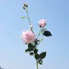 Flor de Simulación Rosa Hidratante Tallo Largo 2 Cabezas Rosa Rizada Flor Artificial Hogar Boda Fotografía Decoración Suave Flor de Seda