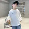 Sudadera de manga larga con cuello redondo y estampado de letras, nueva, moderna y genial para niños, Otoño Casual Elegante Moda
