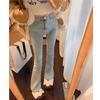 Jeans Acampanados Retro Americanos para Mujer, Primavera y Otoño, Cintura Alta, Ajustados, Pantalones Versátiles de Moda Hasta el Piso Ins