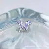 Brincos de Tarraxa Borboleta Gota d'Água Grande em Liga de Titânio ASTMF-13 Titânio G23 Rosca Interna Brinco de Lábio com Zircônia Joias para Piercing